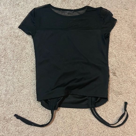 Grave Fame black short sleeve top sheer shoulder area size medium - Picture 8 of 9